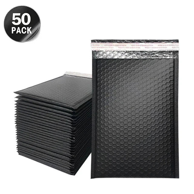 50Pcs Black Bubble Mailer Bubble Padded Mailing Envelopes Mailer Poly for Packaging Self Seal Shipping Bag Bubble Padding Bubble