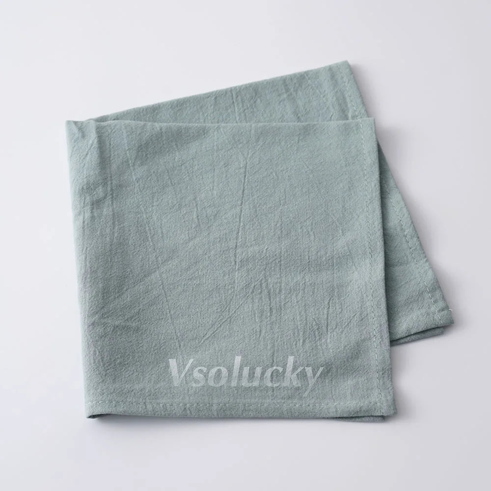 Cloth Napkin 40x40cm Washed Cotton Plain Washed Cotton Soft Rustic Table Napkin for Wedding Christmas Party Daily Family Meals
