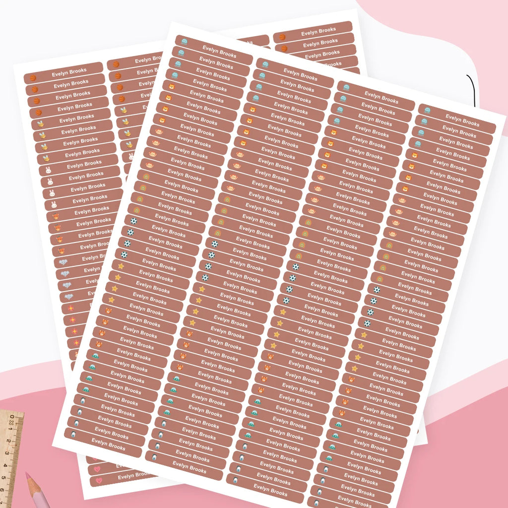 280PCS Personalized Name Stickers Long Strip Pencil Labels Custom Waterproof Self Adhesive Name Labels for Bottles Notebooks