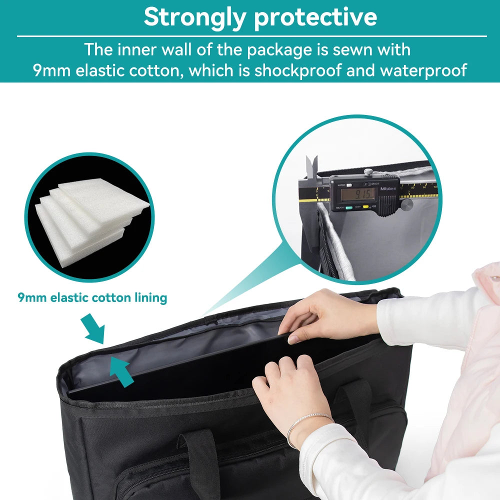 Carrying Case for PC Monitor Portable Shockproof Waterproof Padded Monitor Travel Bag with Strap for 24" 25" 27" 32" Screen