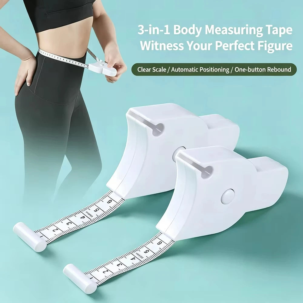 150cmAutomatic Telescopic Tape Measure Body Measuring Tape Sewing Ruler Tools Centimeter Tapes For Body Meter Measure White Tool