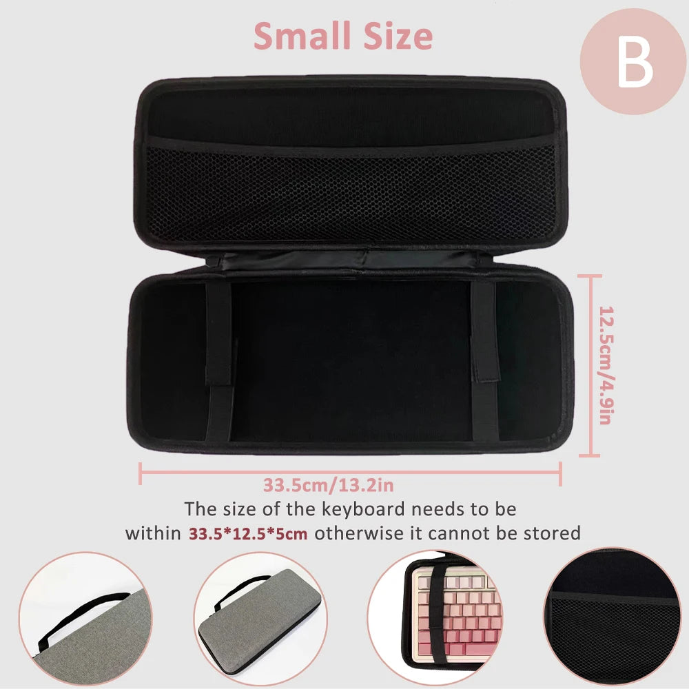 Hard Case Keyboard Storage Bag Grey Black Dustproof Protective Keyboard Box 60 75 80 95 100 Layout Mechanical Keyboard Case