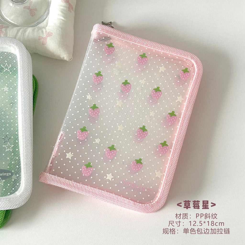 A5/A6 PP Twill Zipper Pouch Cute Stationery Storage Folder File Document Bag Zip File Folder School Office Supplies