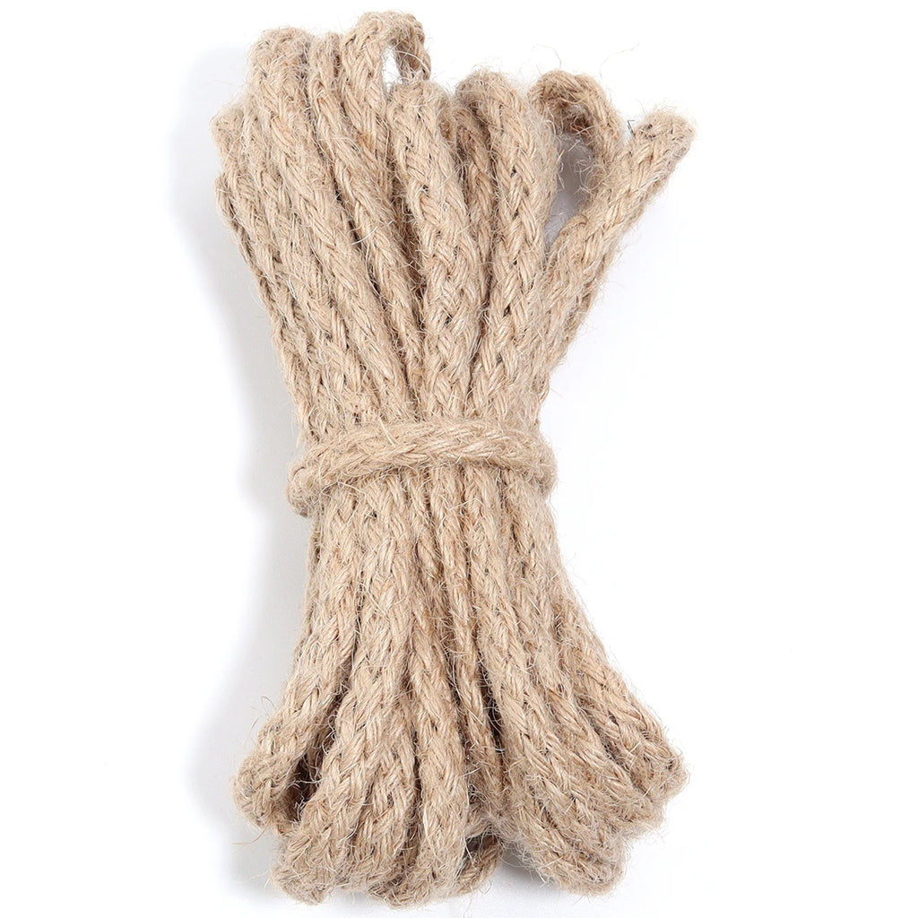 10yards/pack 6/8mm Natural Jute Rope Bold Eight Strand Twisted Cord Rope For Home Crafts Party DIY Clothing Gift Packing Decor