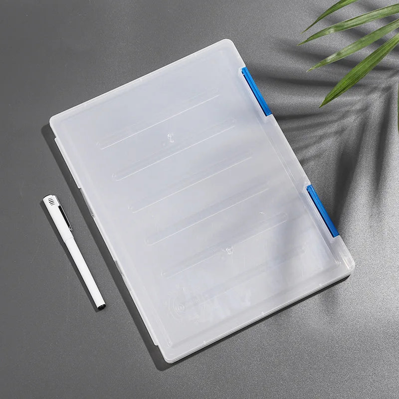 Transparent Thicken A4 File Box Plastic Office Document Sorting Storage Box Buckle Design Book File Archive Seal Boxes Organizer