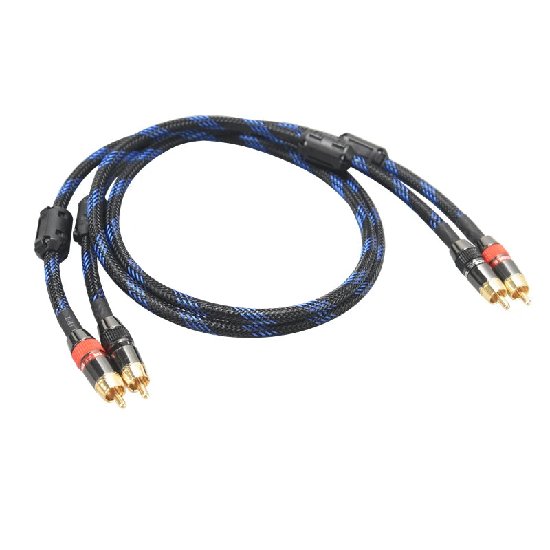 Hi-Fi Fine RCA Cable High Quality 4N OFC HIFI 2RCA-2RCA Male to Male Audio Cable Main Core Independent Shielding One Pair
