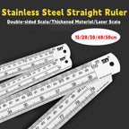 15/20/30/40/50cm Stainless Steel Ruler Double Side Scale Stainless Steel Straight Ruler Thickening Engineer Grade Measuring Tool