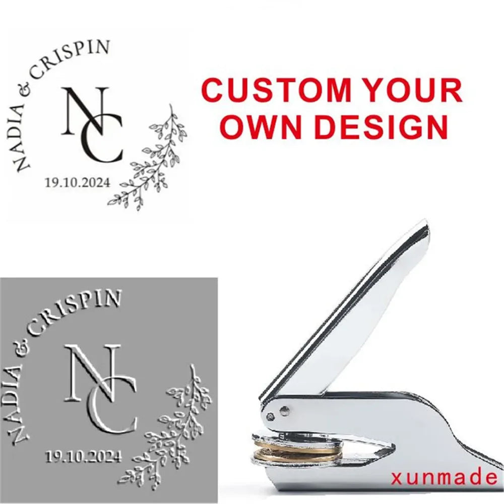 Customize Embossing Stamp Wedding Monogram Embosser Stamp,Personalized 2 initials Embosser Stamp,Wedding gift,hand held embosser