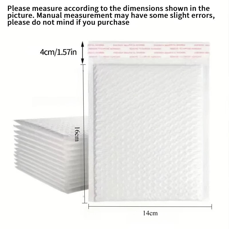 10pcs Composite Pearlescent Film Bubble Bag White Garment Packaging Express Bag Thickened Envelope Foam Waterproof Bubble Bag