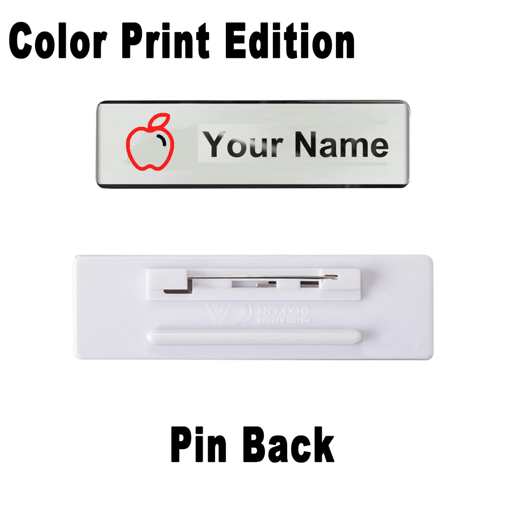 Custom Name Badge Engraved Personalized Name Plate Stainless Steel Custom Name Tag with Magnetic Pin Back Pin Clip