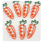 10pcs Funny Carrot Paper Clips Realistic Vegetable Shaped Baked Paint Metal Note Clips Office School Supplies