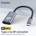 8K@60Hz USB C to DisplayPort 1.4 Adapter 4K@144Hz Thunderbolt 4/3 Converter Type C to DP For MacBook iPhone 15 16 17 iPad Laptop