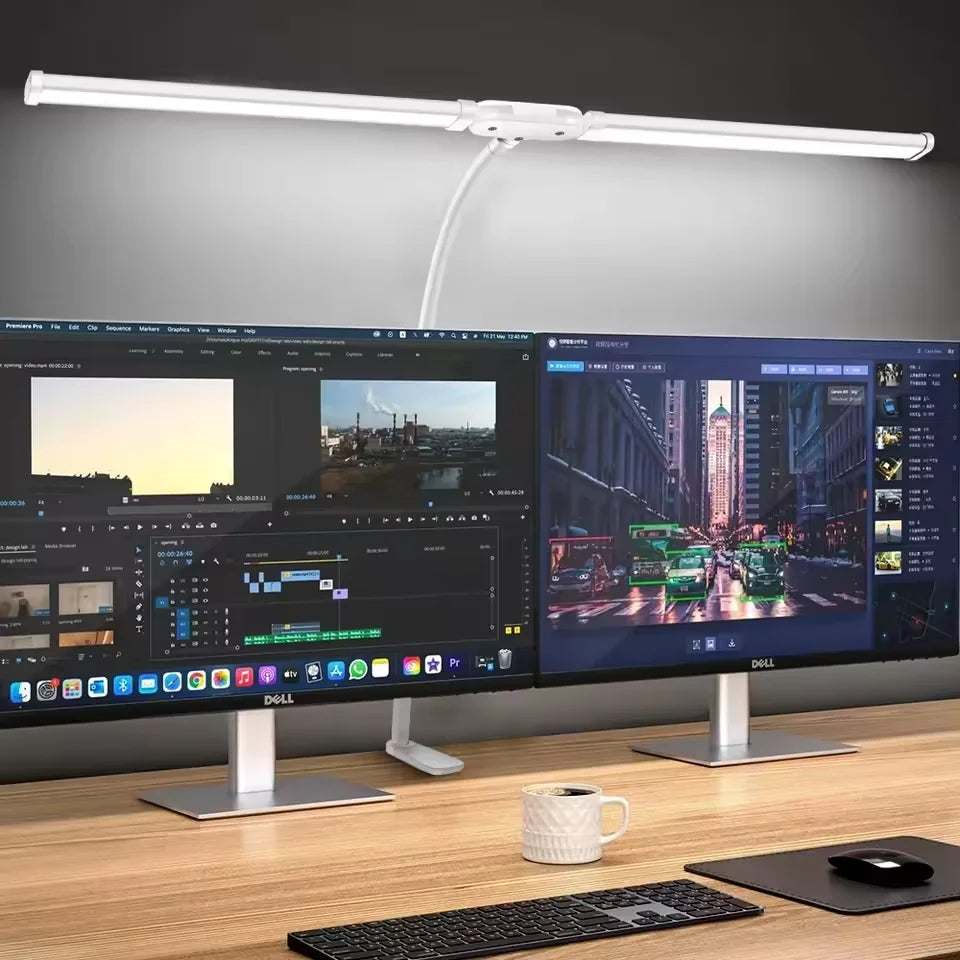 Single Double Triple Head LED Clip Desk Lamp Dimmable USB Eye-Caring Architect Table Lamp Computer Monitor Light for Office Home