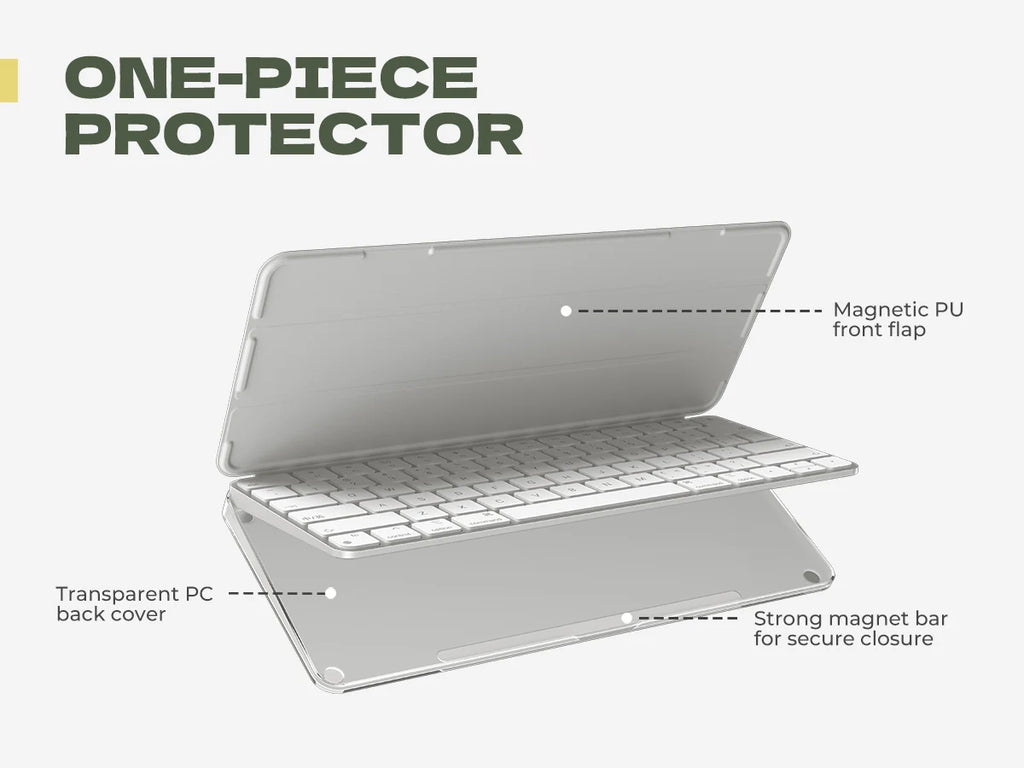 Dexnor Case for Apple Magic Keyboard with Touch ID/Lock Key Hard Travel Storage Case Dust-Proof Protective Leather Keyboard Cove