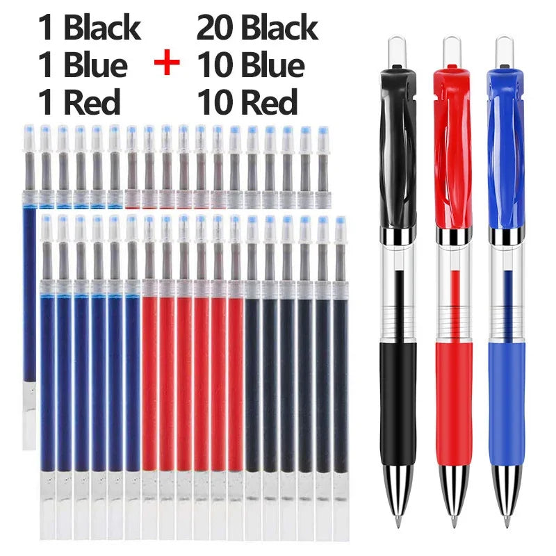 43 PCS Gel Pens Refills Set Kawaii Stationery writing pen Black/red/blue ink 0.5 mm Ballpoint pen Office school supplies