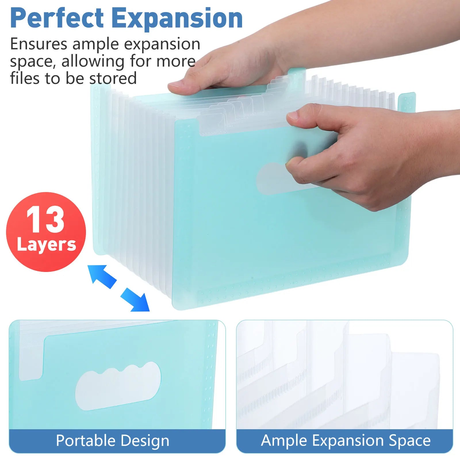 Fine Workmanship PP Accordion Type File Folder for Classifying Papers Receipts Vouchers Coupons Cards Easy Find Portable Office