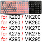 Keyboard Cover for Logitech K200 K260 K270 K275 K295 MK200 MK260 MK270 MK275 MK295 Silicone Protector Skin Case Film Clear Black