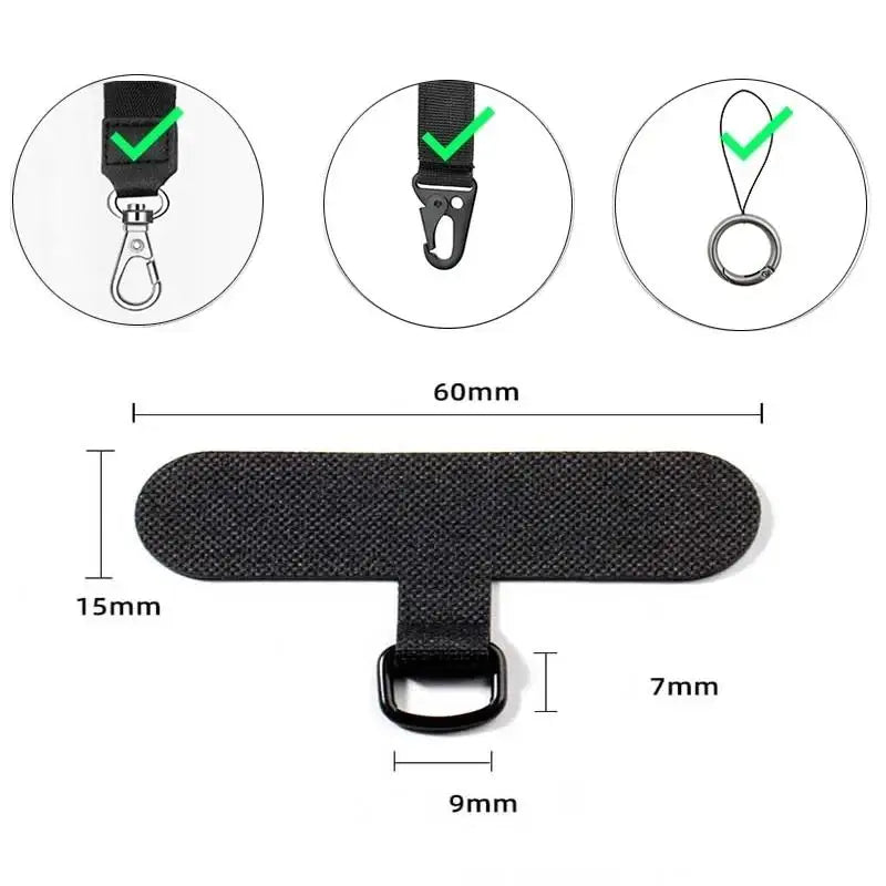 10/5/1Pcs Universal Tpu Mobile Phone Anti-lost Lanyard Card Gasket Nylon Detachable Phone Hanging PLR Strap Patch Tether Pad