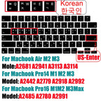 Keyboard Cover for 2022-2024 M4 M3/M2/M1Chip Pro 14"/16" A3401/A2992/A2779/A2991/A3403 MacBook Air 15.3"/13.6" A3113/A3114/A2941