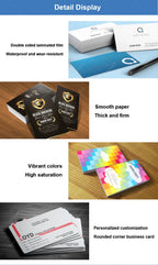 500pcs Free Design, Customized 300gms Logo Printing Business Card, Double-Sided and Full Color Printing, Round