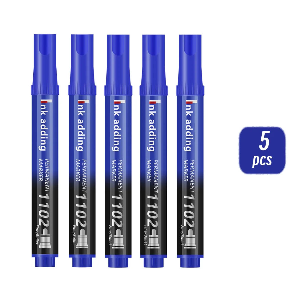 1/10/20pcs 2mm Red Blue Ink Black Permanent Marker Pens, Fine Tip, Waterproof, Quick Drying Drawing Pens Wood Stone Metal Glass