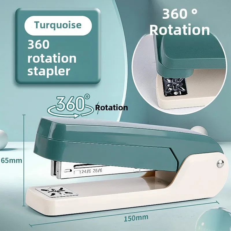1-Piece 360° Rotatable Heavy Duty Stapler with Staple Remover: Large Capacity & Strong Clutch for Home and Office Use