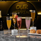 24/48Pcs Plastic Champagne Flutes Disposable Wine Glasses Reusable for Bachelorette Party Supplies Birthday Wedding Toasting 6oz