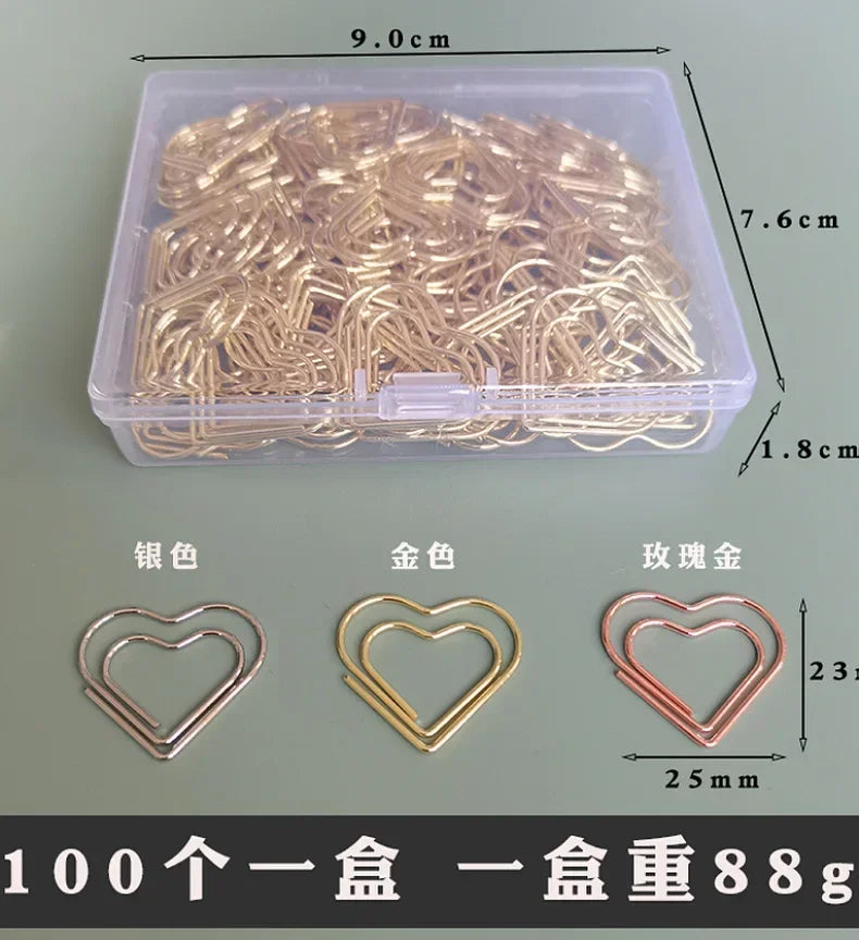 30pcs/pack Colorful Multi Shaped Heart-shaped Paper Clips, Colorful Macaron Mini Shaped Paper Clips