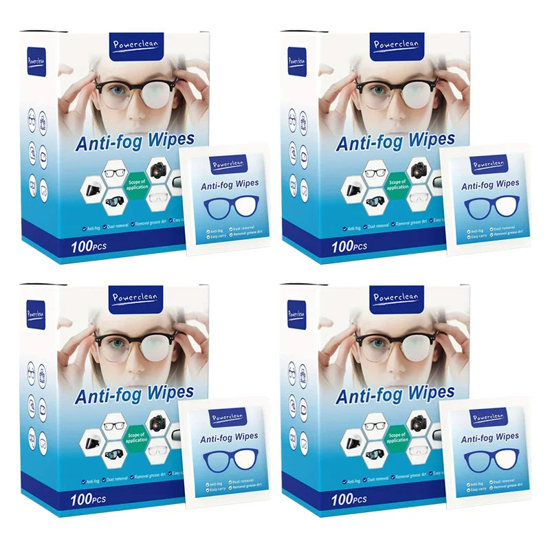 100Pcs/1-5Box Glasses Cleaner Wet Wipe Disposable Anti Fog Misting Dust Remover Cleaning Lens Wipes Sunglasses Phone Screen