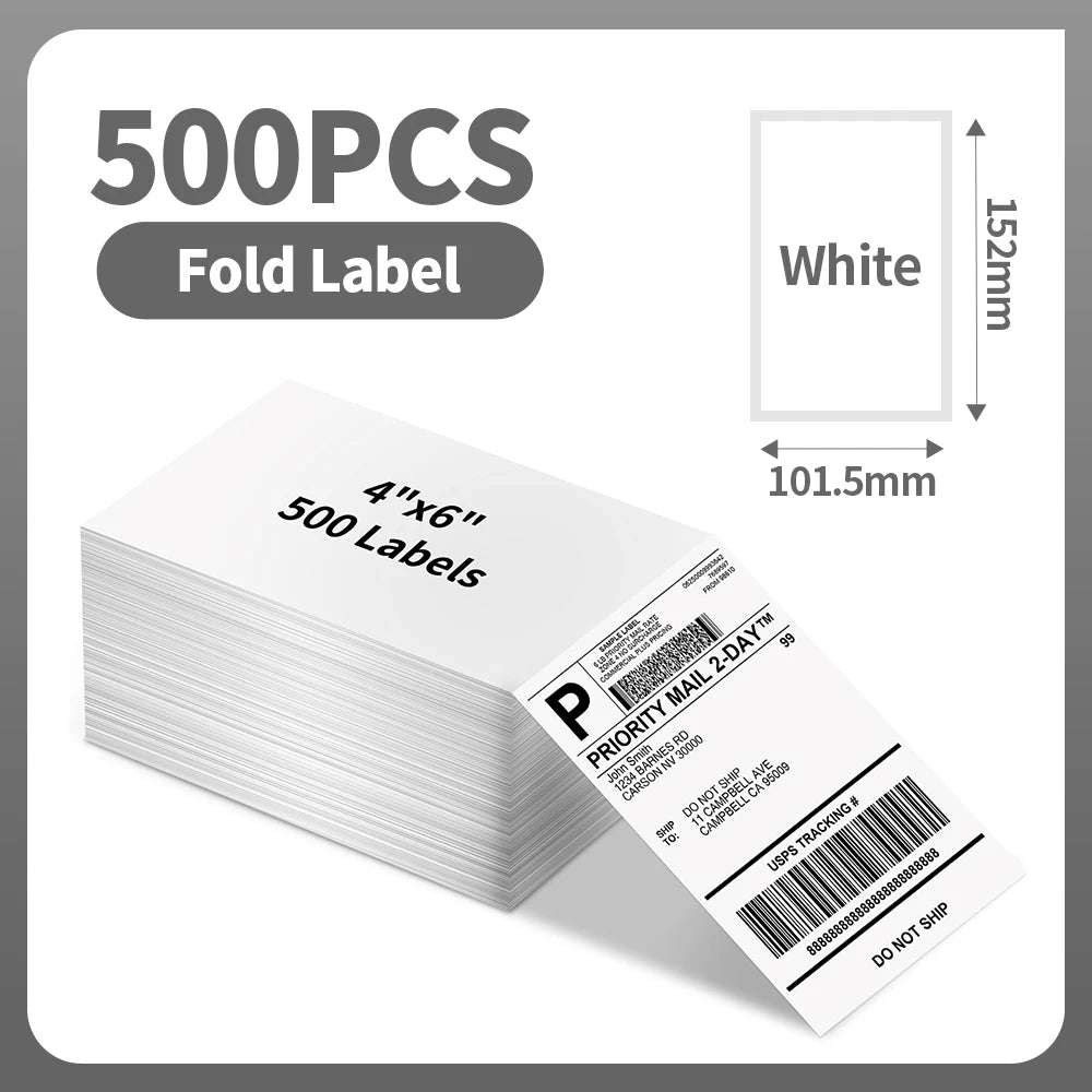 100 pcs Phomemo A6 Size Shipping Labels 100x150mm Thermal Label Stickers Roll for PM-241BT/D520/246S Waybill Printer Labeler