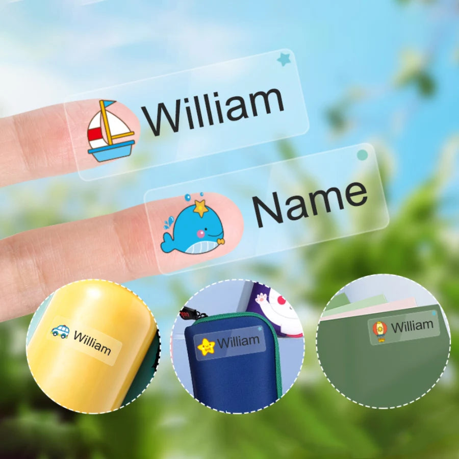 ‌Personalized Waterproof Name Stickers for School - Custom Tags for Kids, Lunch Boxes & Water Bottles,Multilingual Labels‌