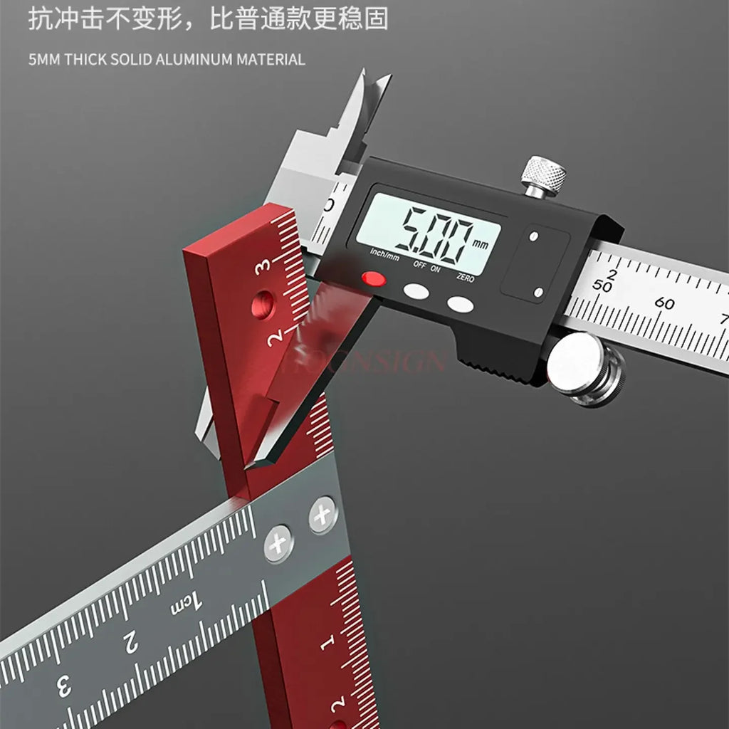 1pcs T-shaped square ruler aluminum alloy industrial grade high-precision T-shaped ruler T-shaped ruler multifunctional ruler