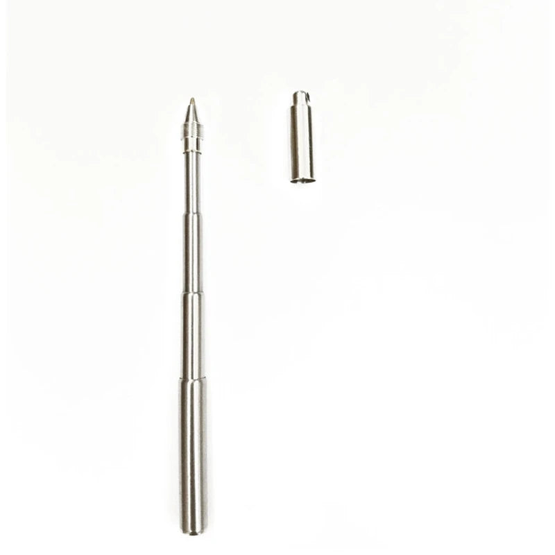 1PCS Portable Telescoping Pen Metal Keyring  Stainless Steel Keychain Ballpoint pen Out Door
