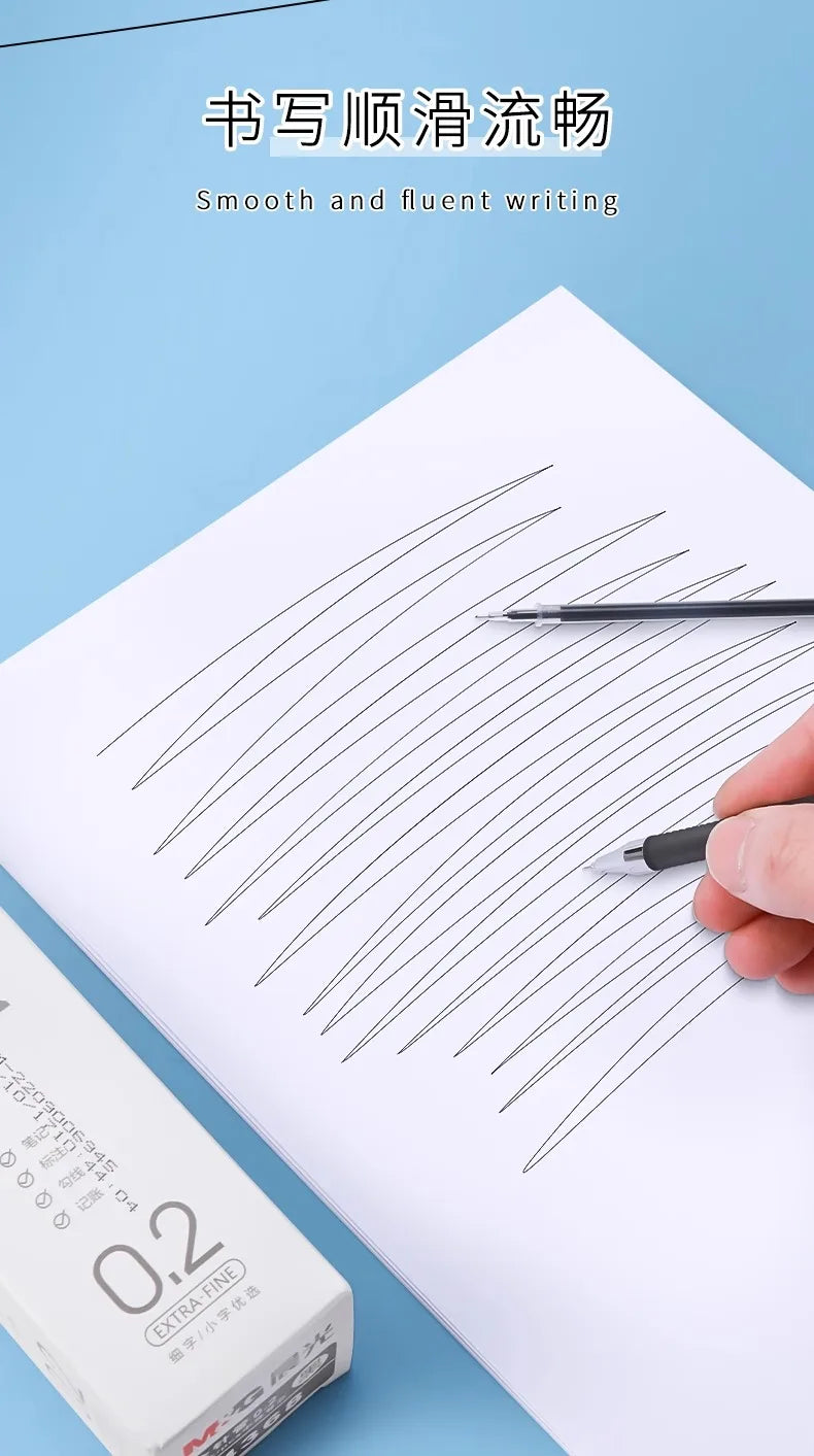 M&G 0.2mm ultra-fine gel pen; student-use ultra-fine needle pen; financial note-taking signature pen,illable, black