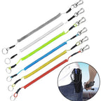 1.2m/2m/3m Max Stretch Plastic Spring Elastic Rope Fishing Lanyards With Carabiner Boating Ropes Anti-lost Phone Keychain Lock