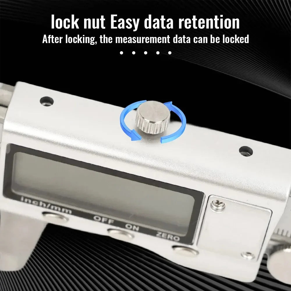 6 Inch 150mm Digital Vernier Caliper Stainless Steel Micrometer Measuring Tool Depth Ruler