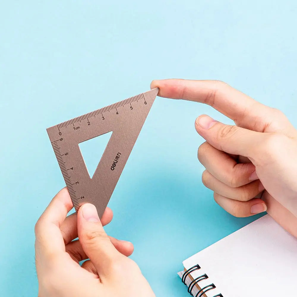 Maths Protractor Triangle Ruler Geometry Straightedge Examination Stationery School Supplies Aluminium Ruler Set Metal Rulers