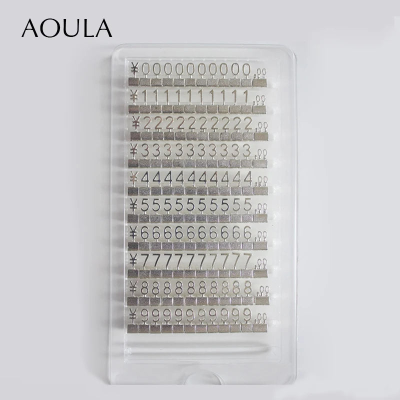 Lot of 10 Metal Mould Assembly Pricing Numbers Stickers Display Tags Digit Cube for Jewelry Shop Counter Price Number Sign Lable