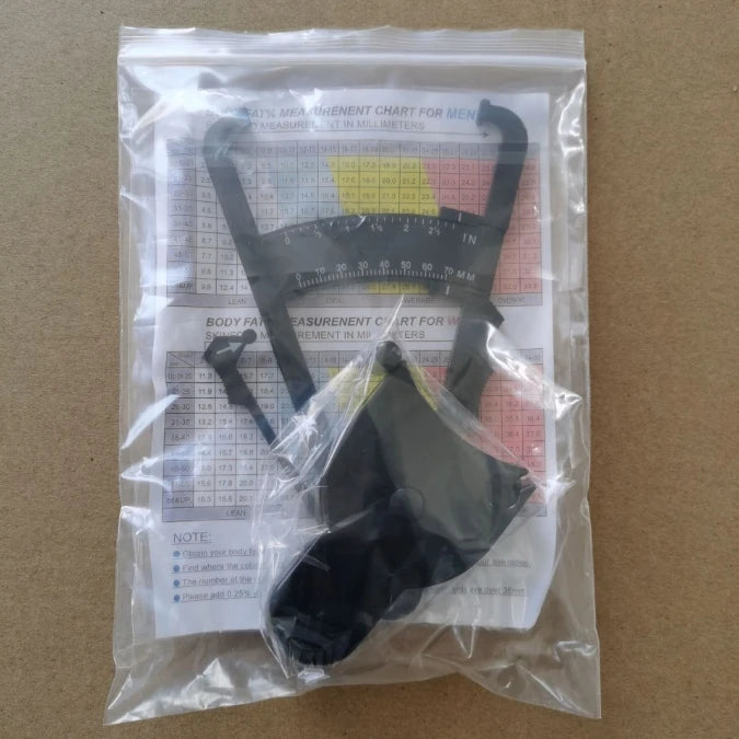 Body fat caliper and Waist Measurement Tape set - handheld fat caliper and tape combination, portable fitness measuring tool