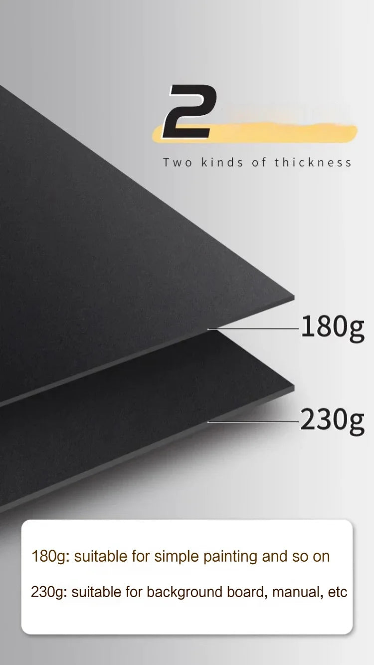 A4/A5 Black Cardboard Sheets Paper Art Painting Supplies Double-Sided for Graffiti Drawing Diy Handmade Cardstock 180/230/300g