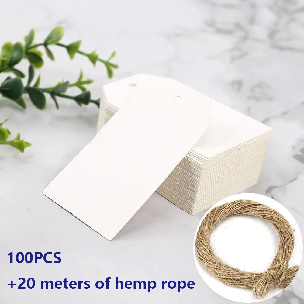 100pcs Small Kraft Paper Gift Price Tags for Wedding Birthday Party Decoration And Jewelry Pricing