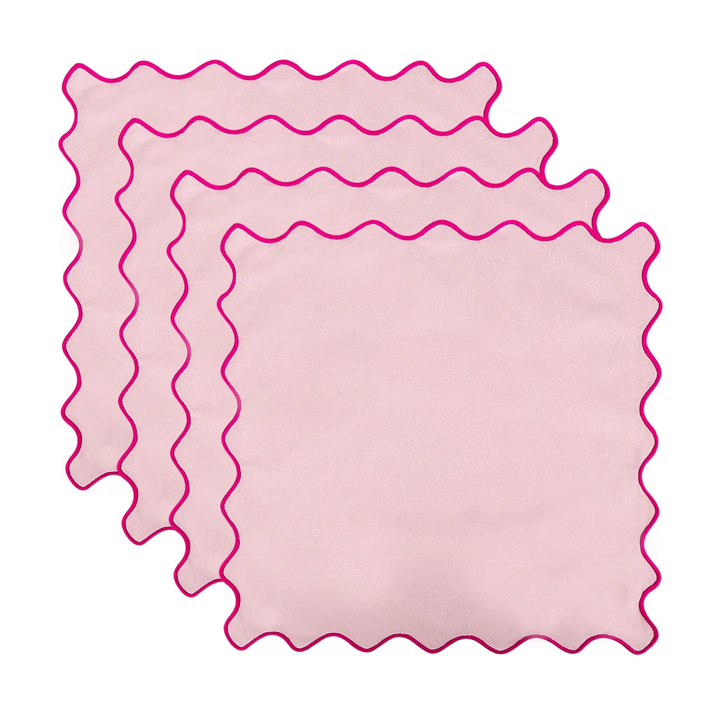 Lotus Shaped Embroidered Edge Napkins 4pcs/set Thickened Pure Cotton Breathable Placemats for Weddings Christmas Daily Party