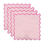 Lotus Shaped Embroidered Edge Napkins 4pcs/set Thickened Pure Cotton Breathable Placemats for Weddings Christmas Daily Party