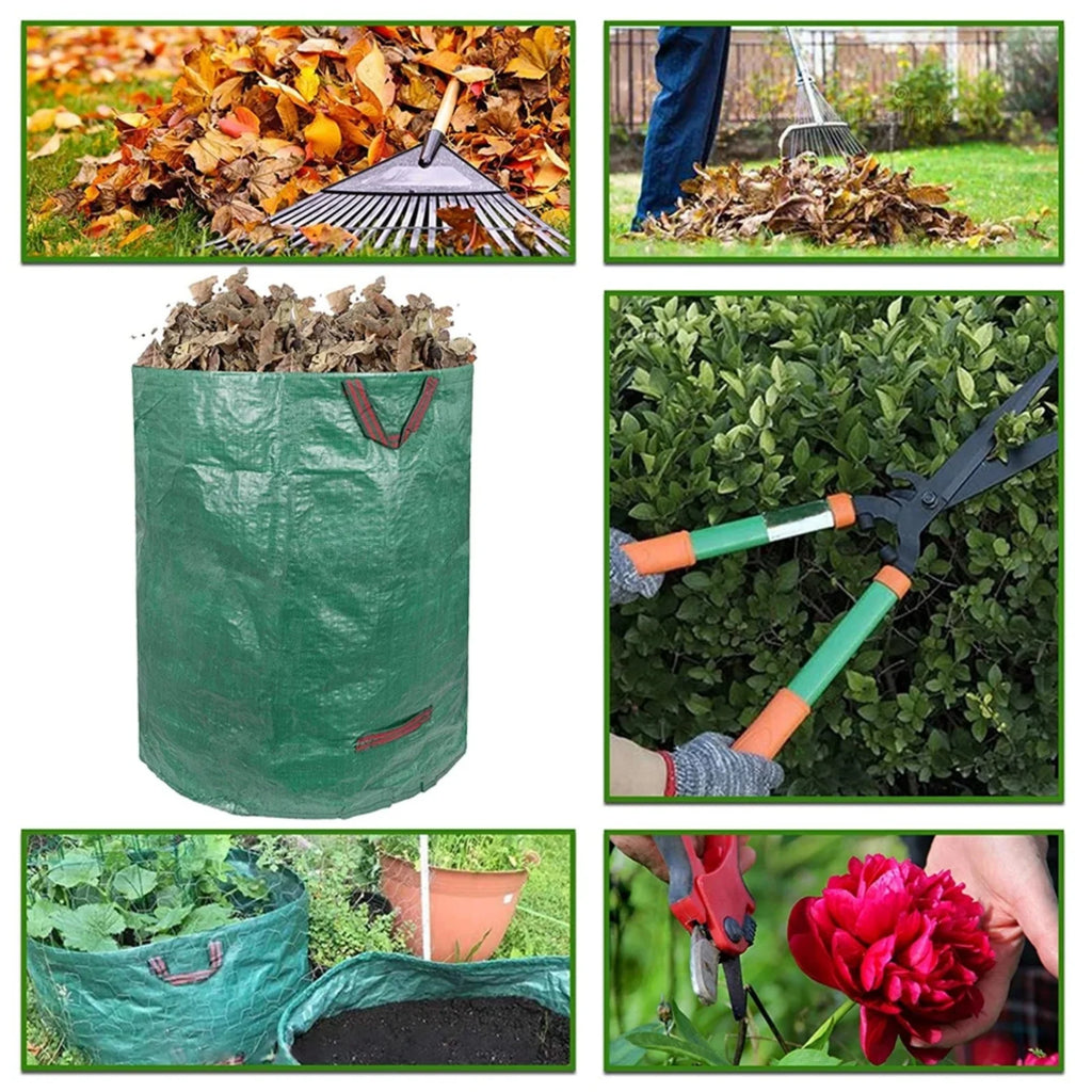 1/2/3 Pack Reusable Garden Waste Bags 72 Gallon Yard Leaf Lawn Trash Waste Bags