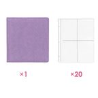 PLRBOK A5 Glitter Leather Photo Cards Album 3 Rings 7.6×9.8mm Kawaii Cute Binder Photocard 20 Sheets 4 Pockets Sleeves 80 Photos