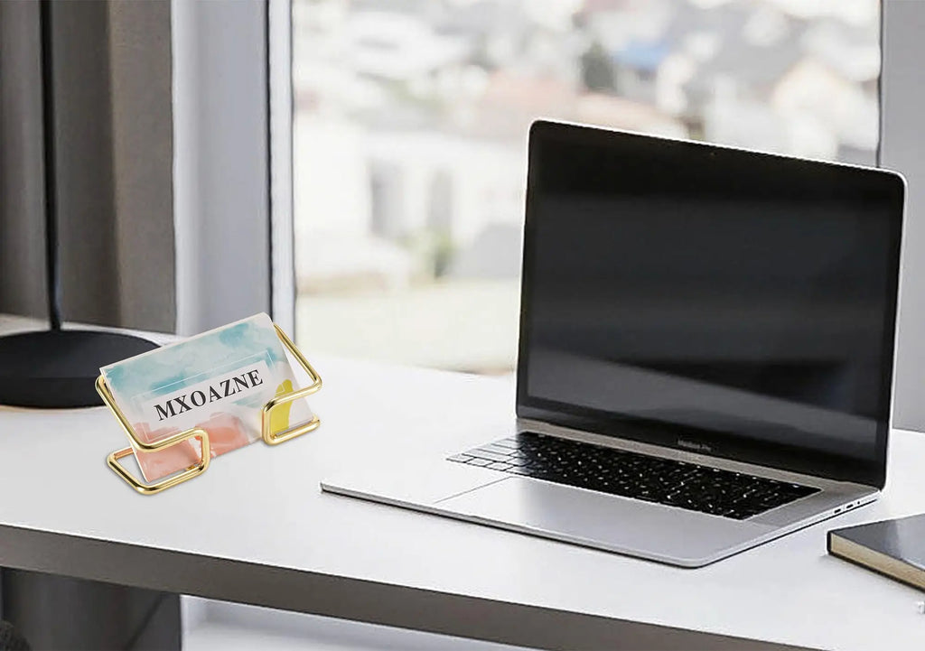 Gold Metal Business Card Holder Desk Bracket Cards Organizer Office Business Cards Display Holders Fashion Desktop Decorative