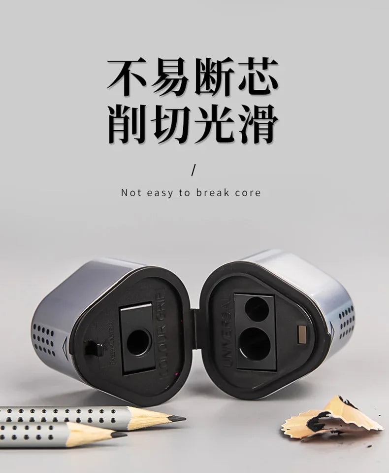 Faber-Castell Grip Trio 3-in-1 Artist Pencil Sharpener, Manual Handheld Sharpener for Colored Pencil, Jumbo and Graphite Pencils