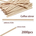 1000/2000Pcs, Disposable Wooden Stirring Sticks, 14Cm/5.5In Natural Birch Wood, Coffee Accessories, for Cocktails, Coffee Shops, Bars, Restaurants, Halloween, Christmas Parties, Picnics, Gatherings, DIY Crafts