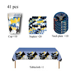 Batman Block Birthday Party Supplies Decoration Tableware Tablecloth Paper Cup Plate Napkin Cake Topper Kids Favors Gifts