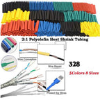 580/328/127PCS Heat Shrink Tubing Wrapping Kit 2:1 Shrinkable Wire Shrinking Wrap Tubing Wire Connect Cover Protection Sleeving